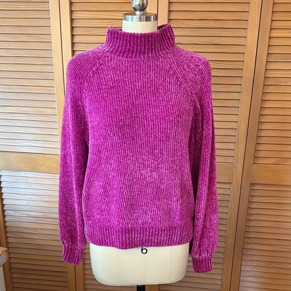 LOFT Fuchsia Turtleneck Sweater